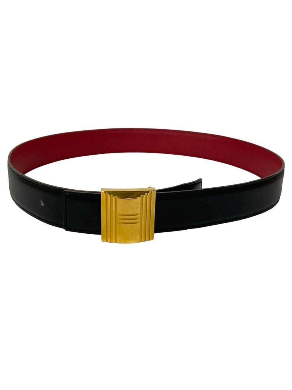 Hermes Belt 70 Black Red Gold Reversible